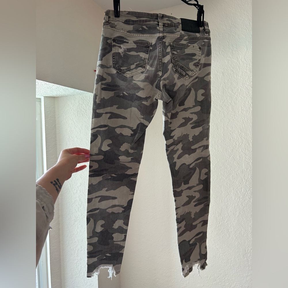 Zara Basic Gray Camouflage Denim - image 3